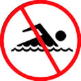 No swimming sign