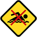 Unsafe for swimming sign
